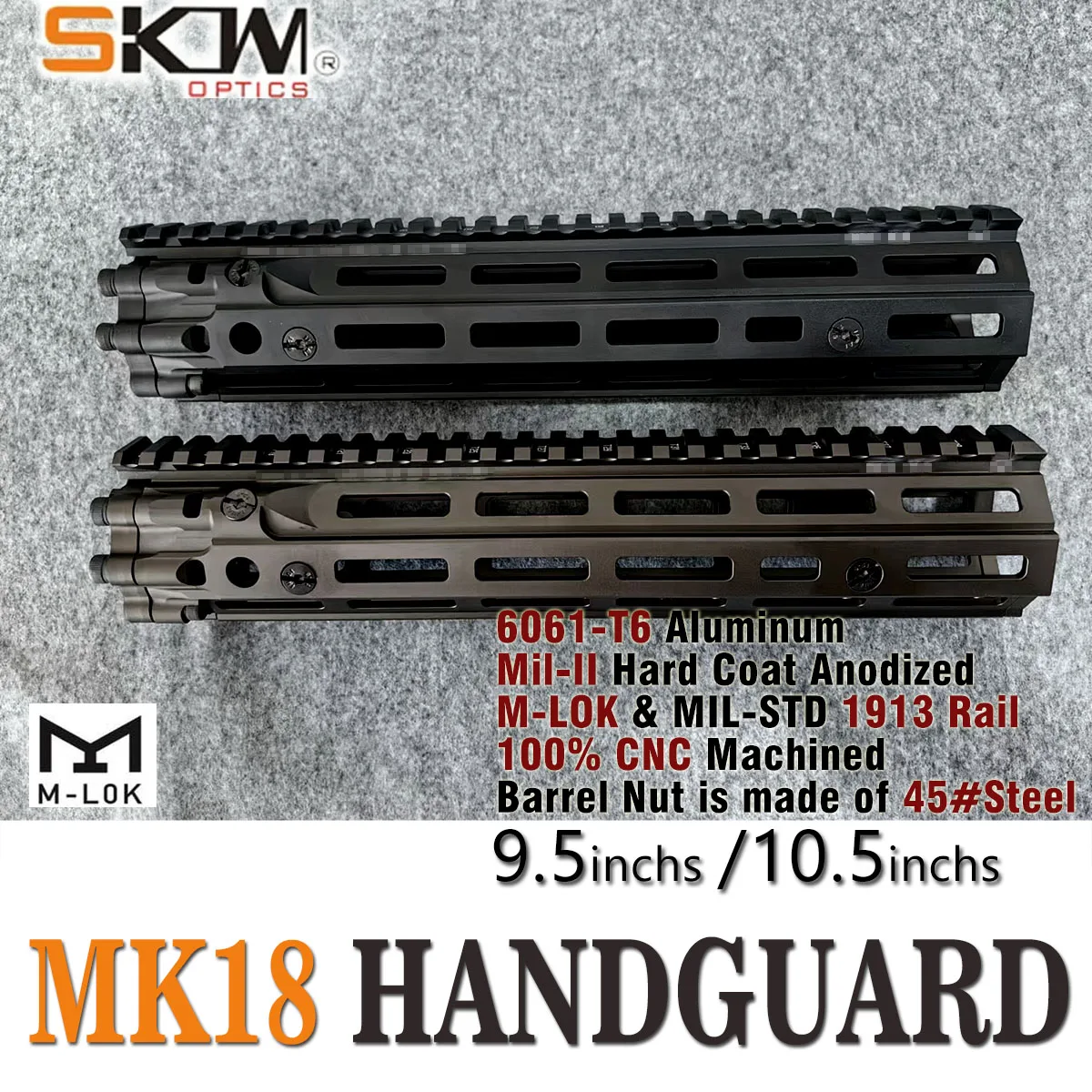 Vista detallada del guardamanos MK18 M-LOK