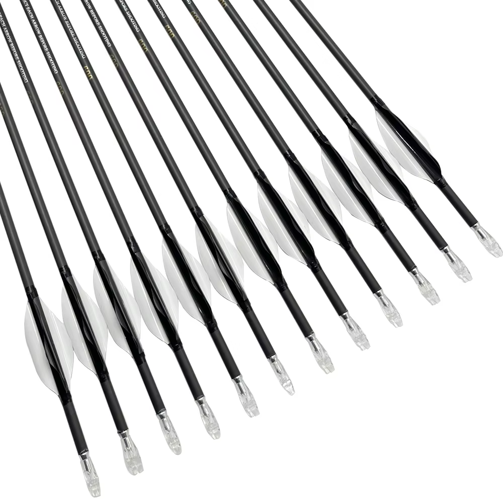 Linkboy Flechas de Carbono con Aletas Giratorias para Caza