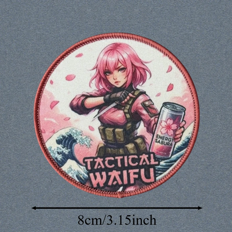 Parche táctico con gancho y bucle anime para gorra mochila