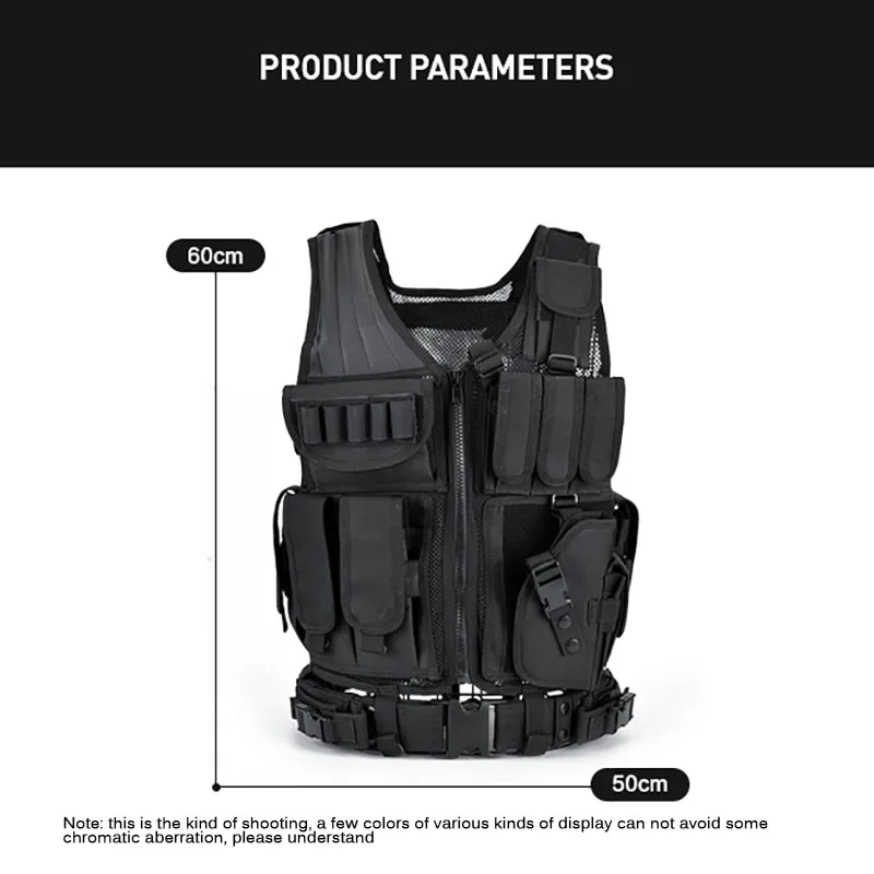 Chaleco táctico SWAT Multibolsillo Airsoft – Ligero combate - imagen 5