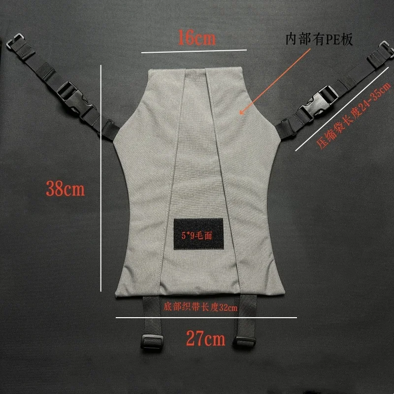 Vista de la mochila táctica y su distribución