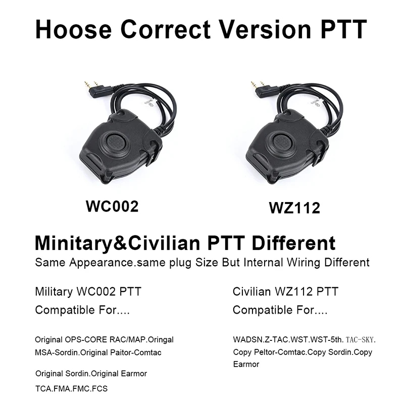 WADSN adaptador PTT táctico para auriculares TCI y radio Airsoft - imagen 3