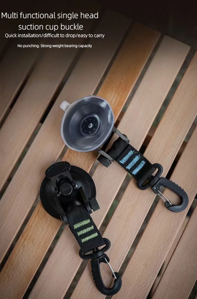 Anclaje con ventosa y gancho para toldo de camping