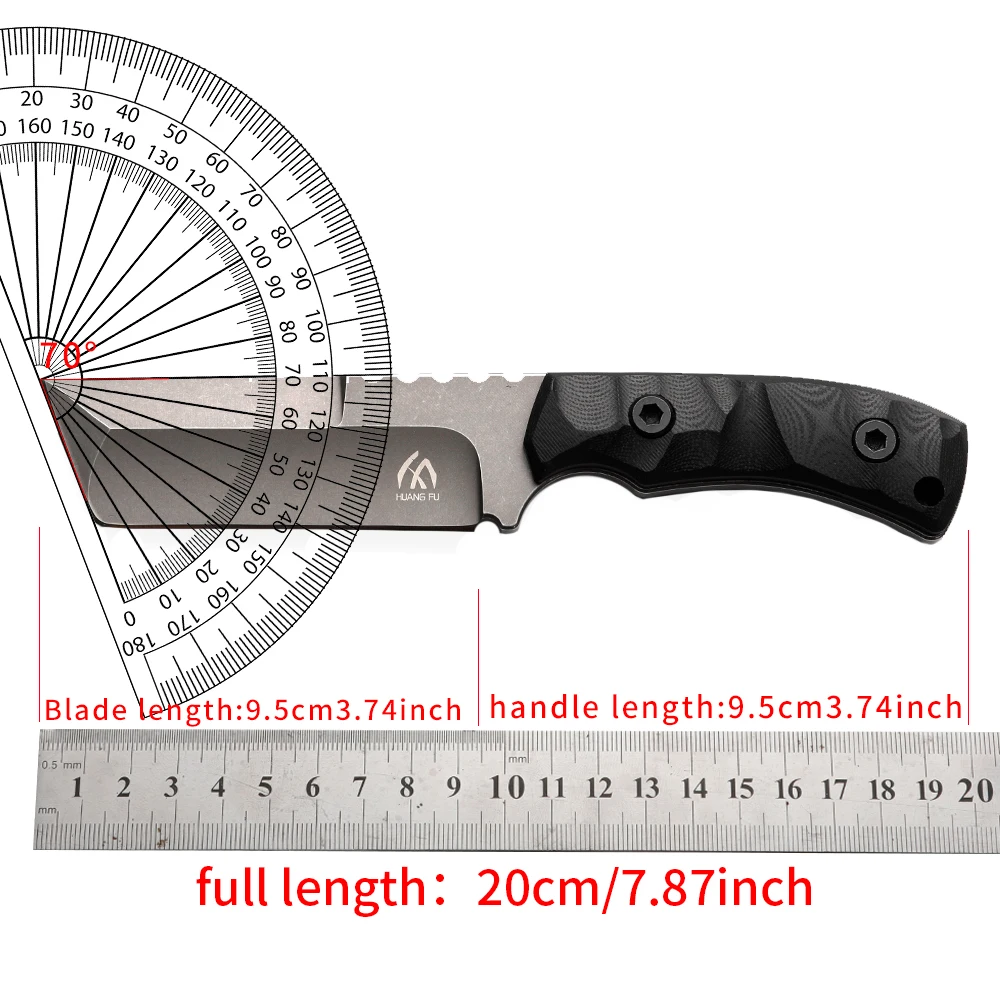 Cuchillo fijo táctico de acero alto rendimiento para camping con funda - imagen 5