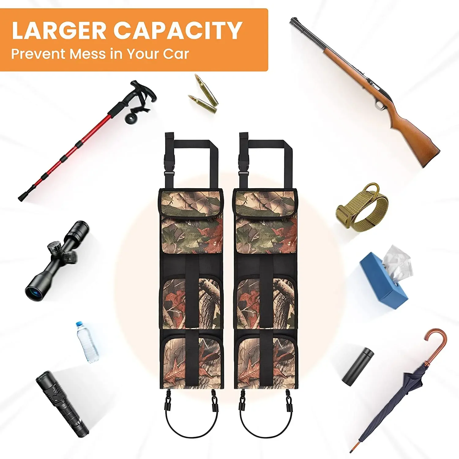Organizador táctico universal para respaldo asiento coche soporte rifle - imagen 3