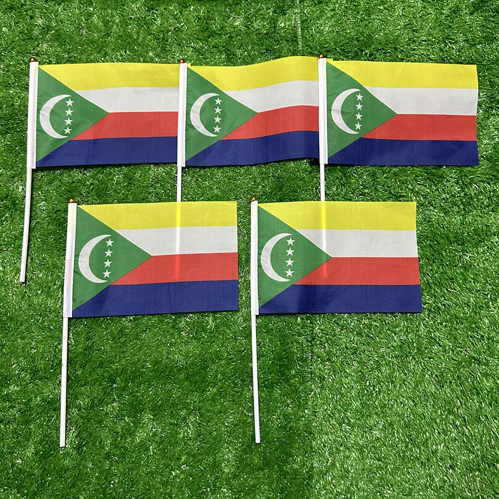 Bandera de Comoras con asta para desfiles y ceremonias oficiales