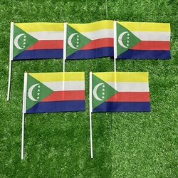 Bandera de Comoras con asta para desfiles y ceremonias oficiales