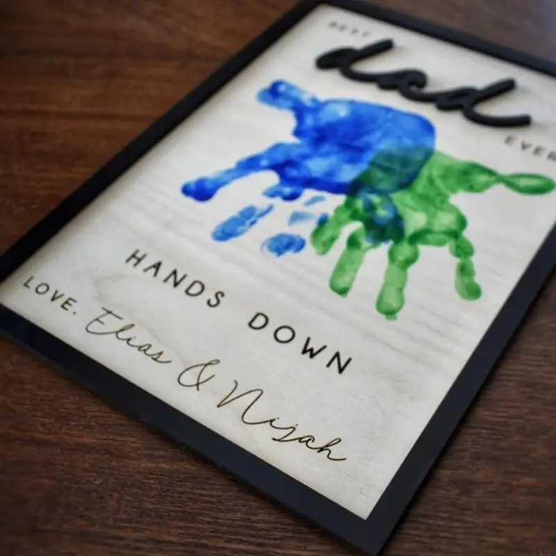 Marco madera grabado a mano personalizado para papá Día del Padre - imagen 4