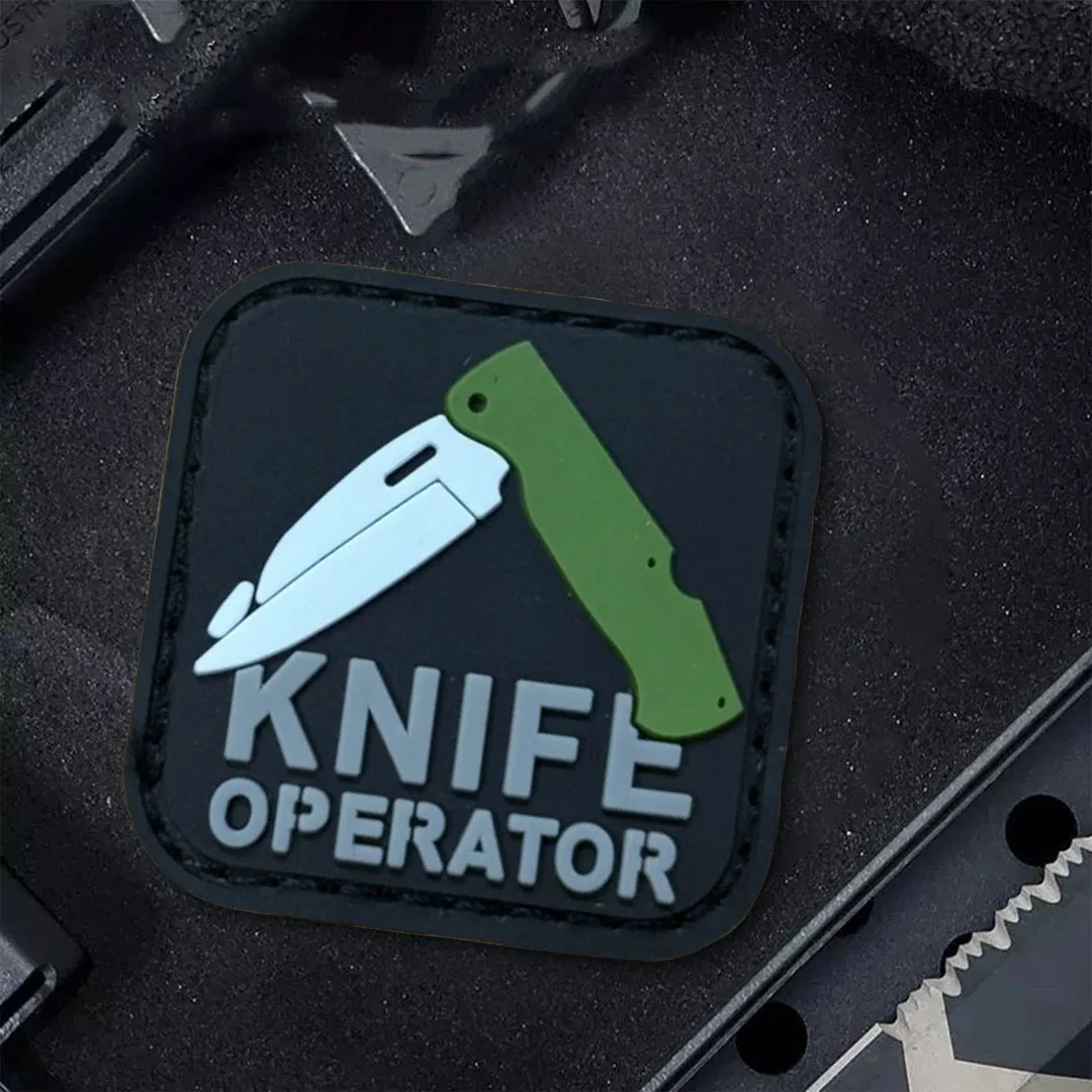 Parche de moral táctico operador cuchillo PVC con gancho y bucle - imagen 5