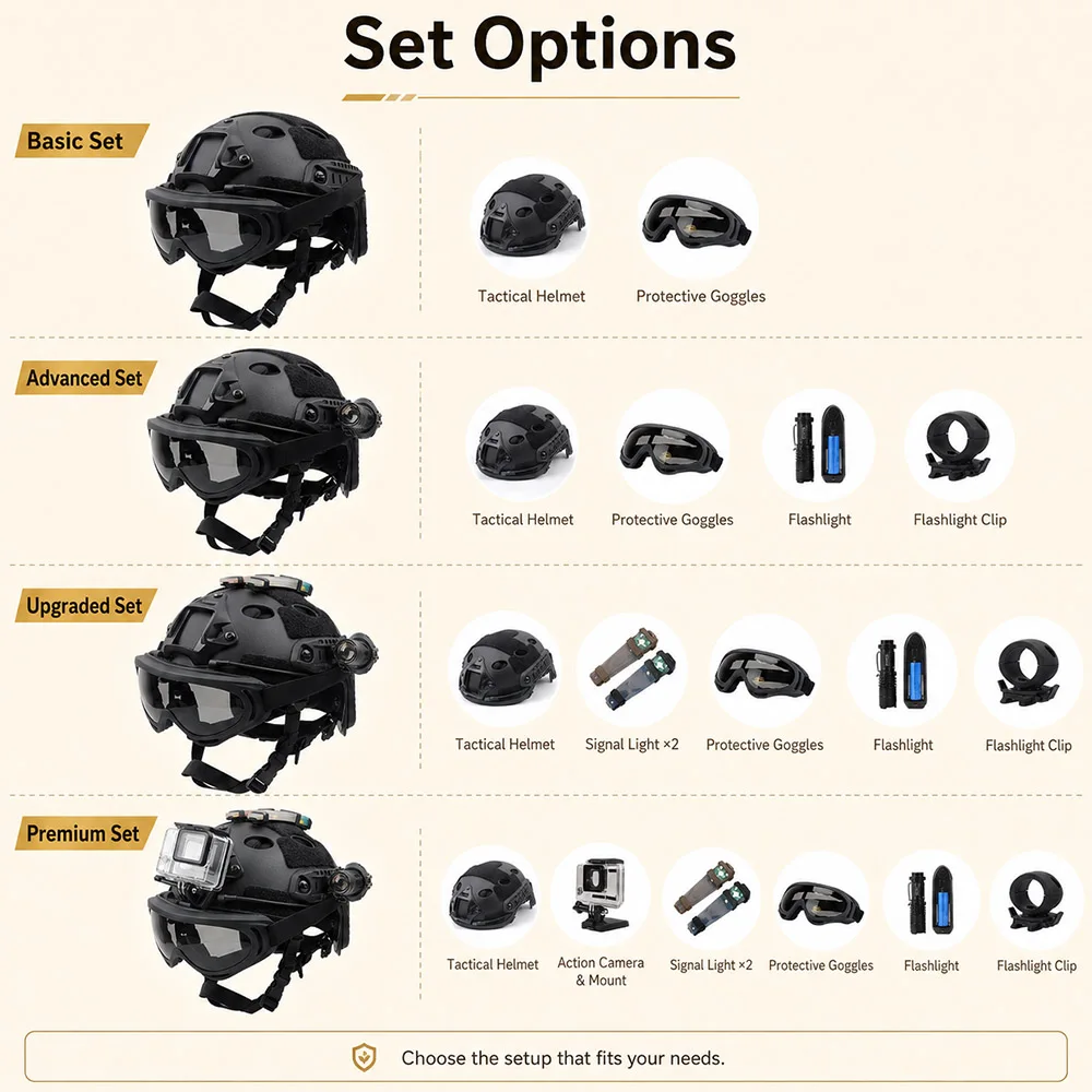 Casco táctico FAST infantil con gafas y soporte para cámara - imagen 5
