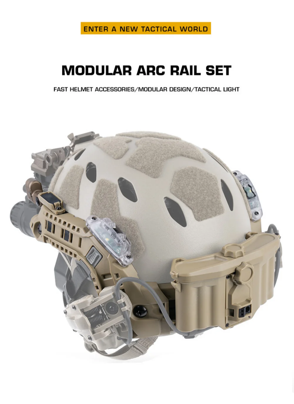 Caja de batería y señalización IR integrada en riel modular