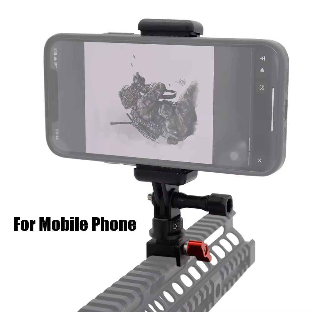 Soporte táctico teléfono con riel Picatinny para GoPro y cámaras - imagen 4