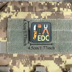 Parche táctico EDC insignia de moral PVC con velcro para ropa