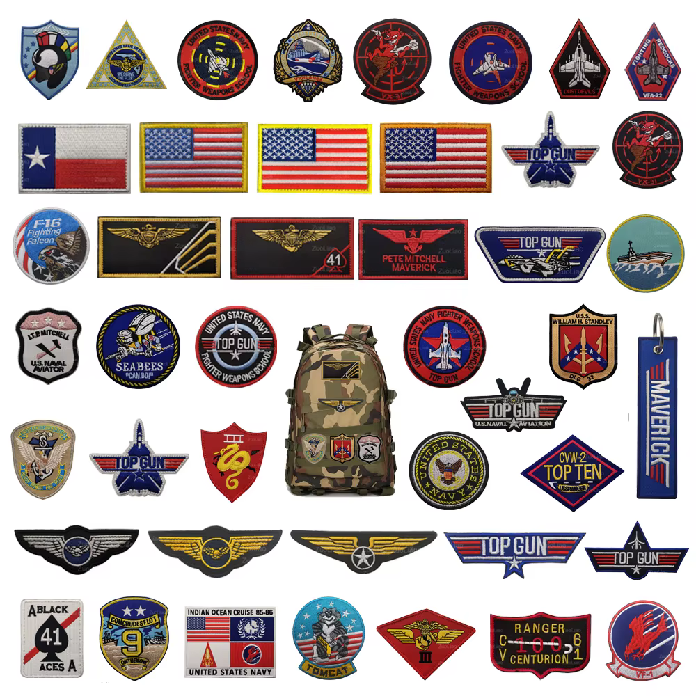 Mochila táctica TOP GUN Maverick bordada con parches - imagen 2