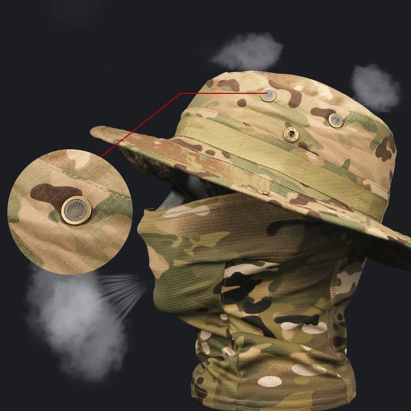 Gorra boonie táctica camuflaje con ala ancha y transpirable - imagen 3