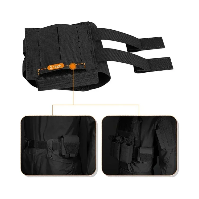 Funda táctica MOLLE de cuero para esposas, cinturón - imagen 4