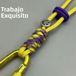 Paracord trenzado con mosquetón en D y gancho rápido para botella