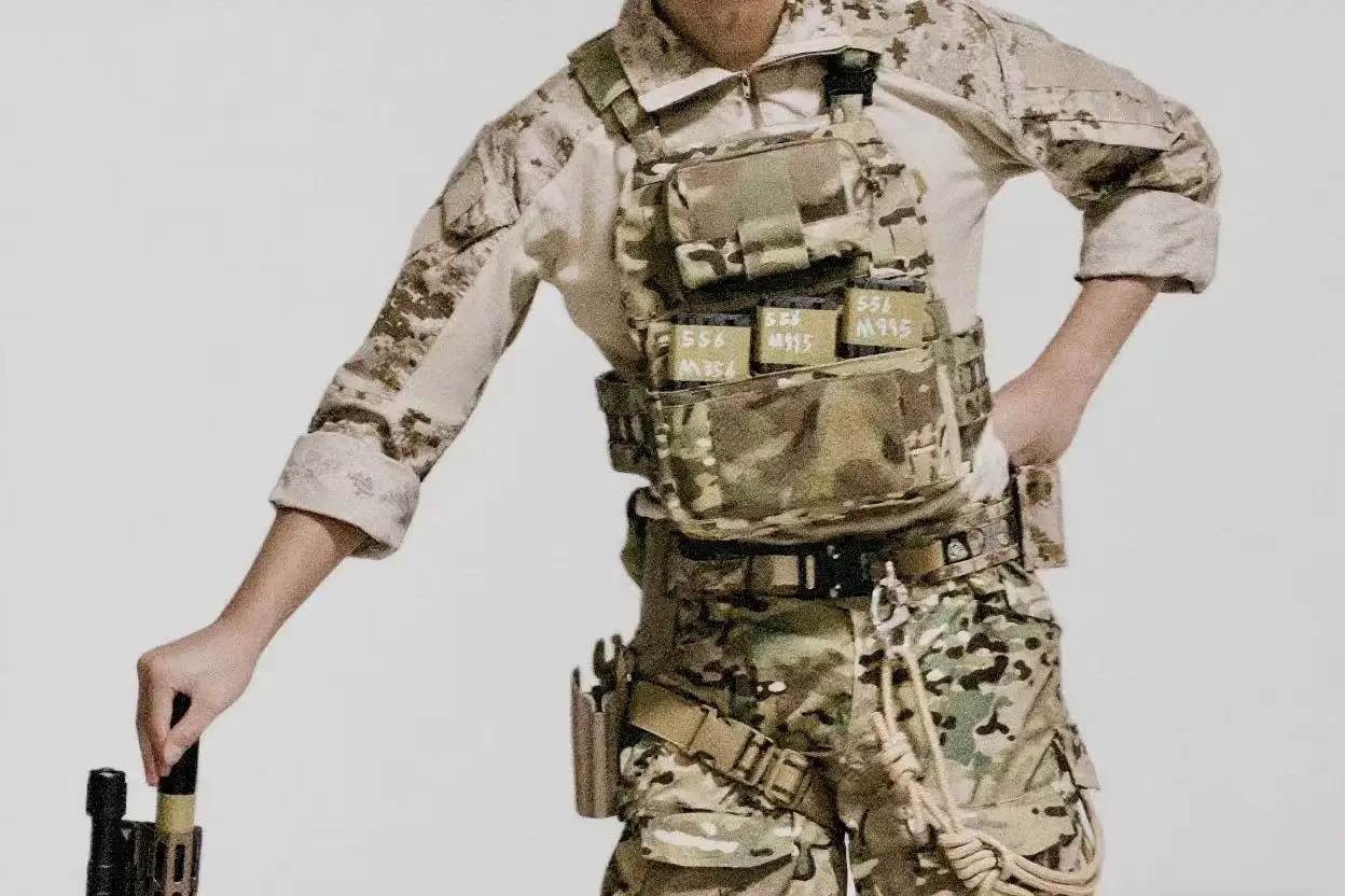 Cinturón táctico MOLLE airsoft doble capa con hebilla metálica