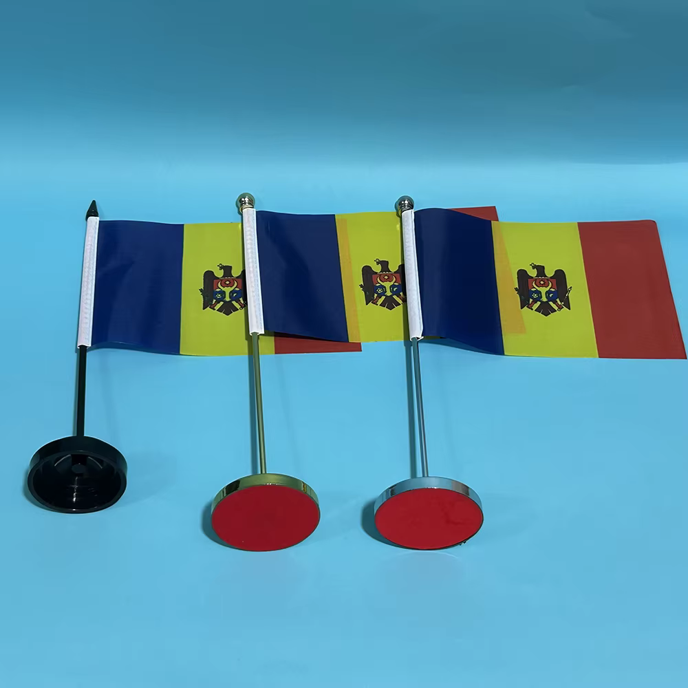 Bandera de sobremesa de Moldavia en poliéster para oficina - imagen 5