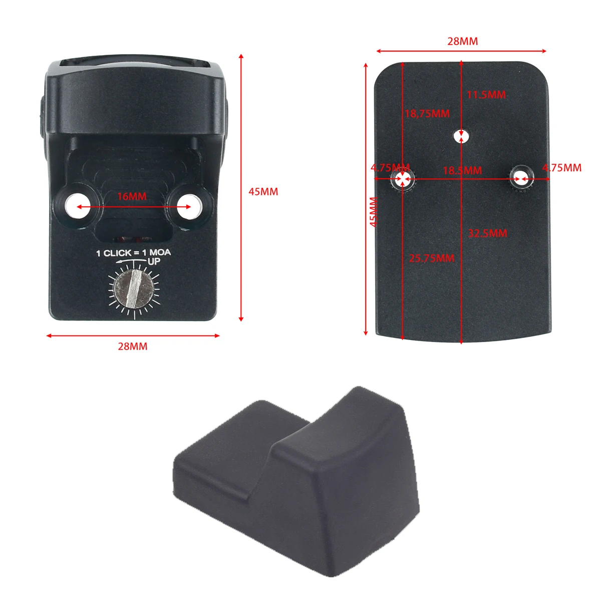 Montura táctica RM GLK base de placa para mira punto rojo - imagen 4