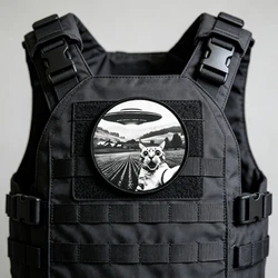 Parche táctico velcro gato OVNI – Insignia moral para MOLLE y ropa