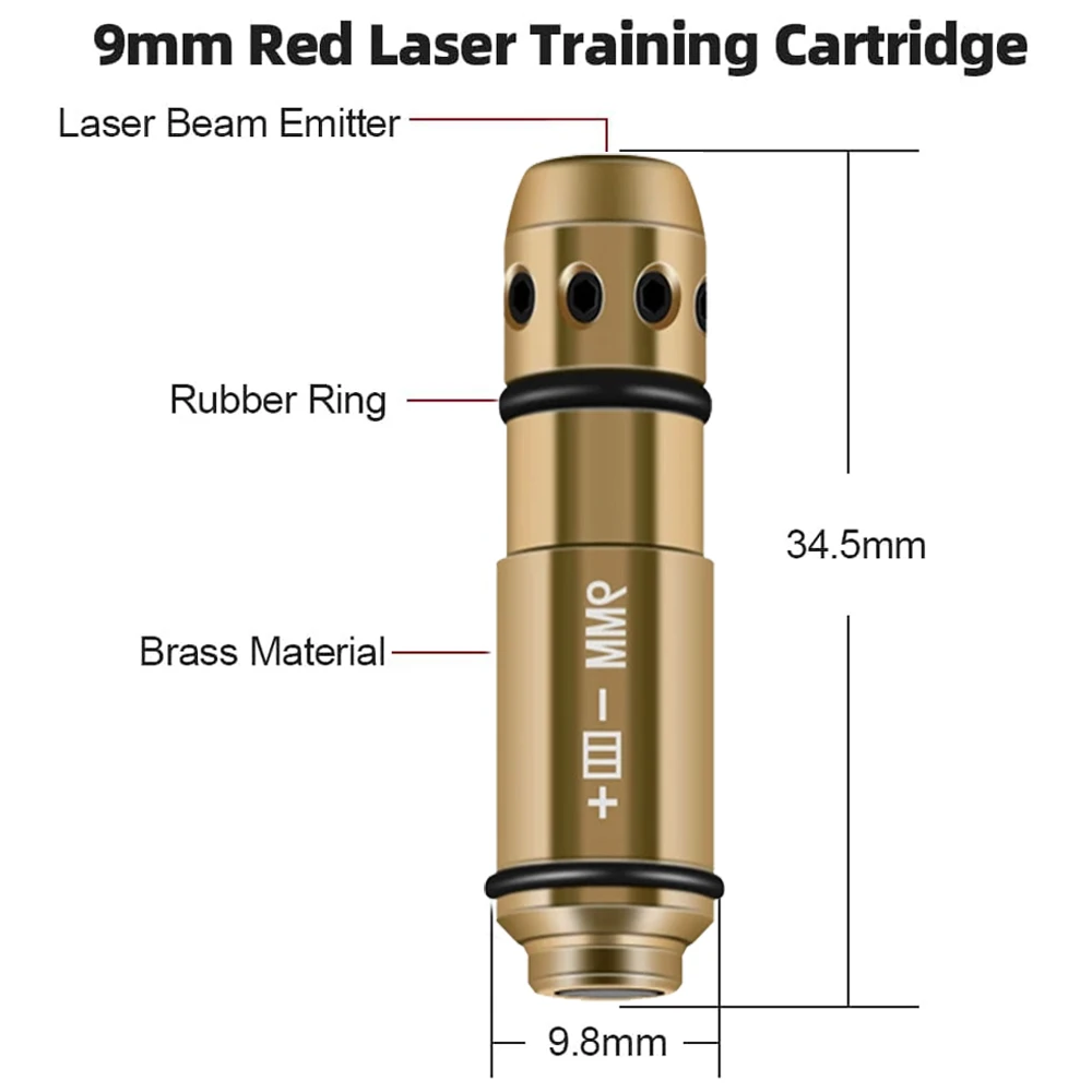 Balas laser 9x19mm con mira 2 en 1 para entrenamiento tiro seco - imagen 5