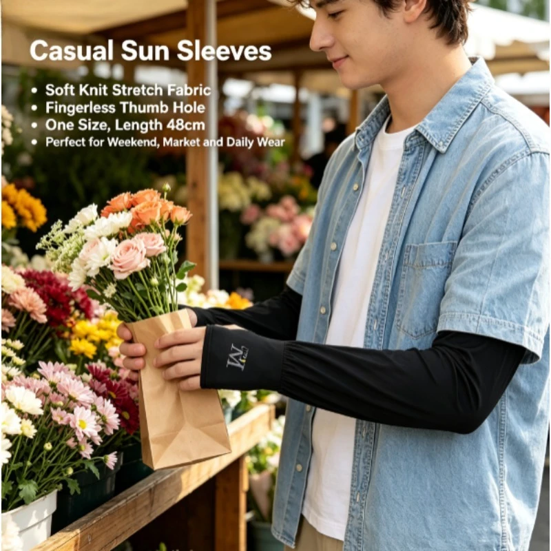 Mangas térmicas protección UV talla grande para ciclismo y conducción - imagen 4