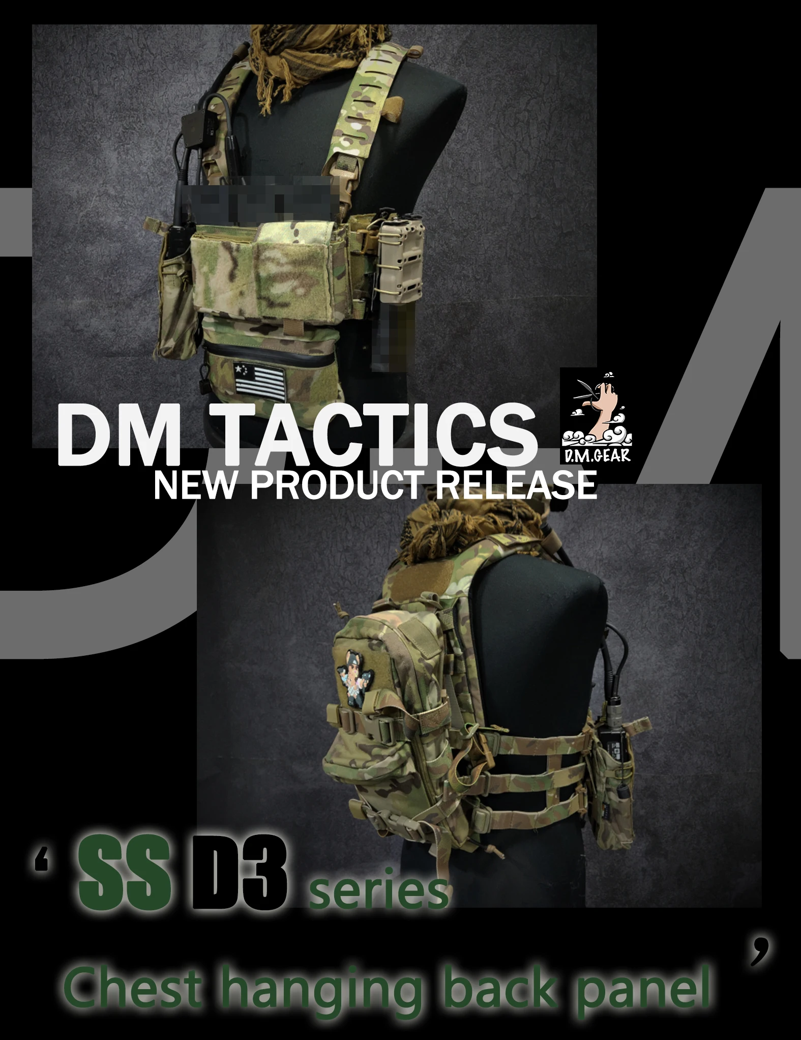 Detalle del sistema Molle en el chaleco