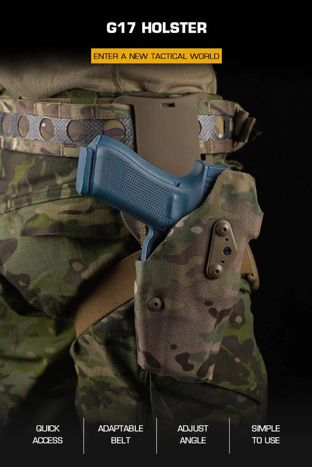 Funda táctica con sistema QLS y correa de pierna