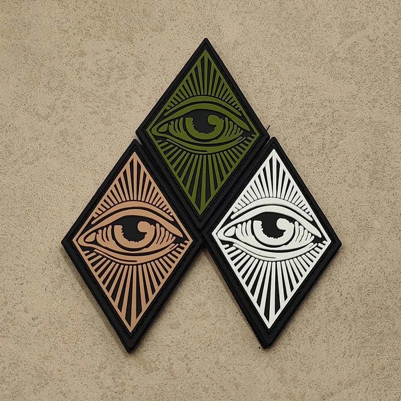 Parche táctico PVC ojos de gato luminiscente negro – bordado - imagen 4