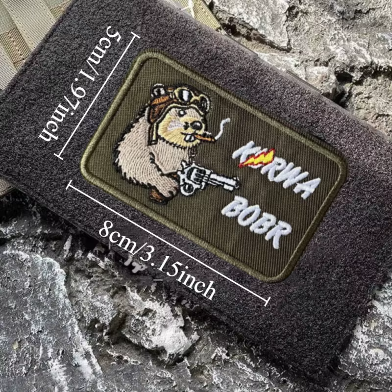 BOBR Parche Bordado Táctico Ricino – Gancho y Bucle para Mochila