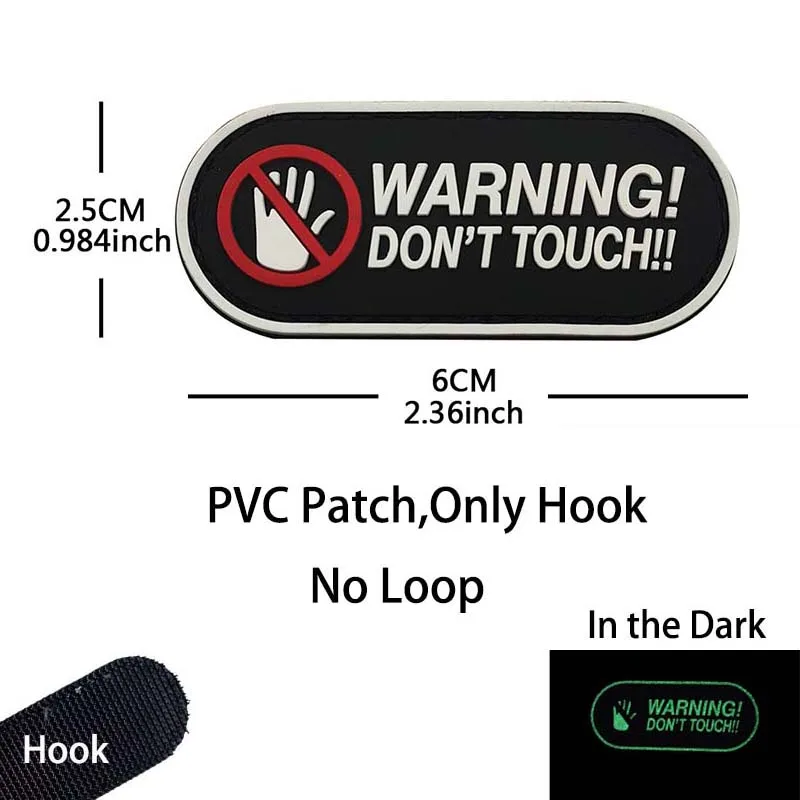 Parche táctico PVC luminiscente con gancho para casco y mochila - imagen 2