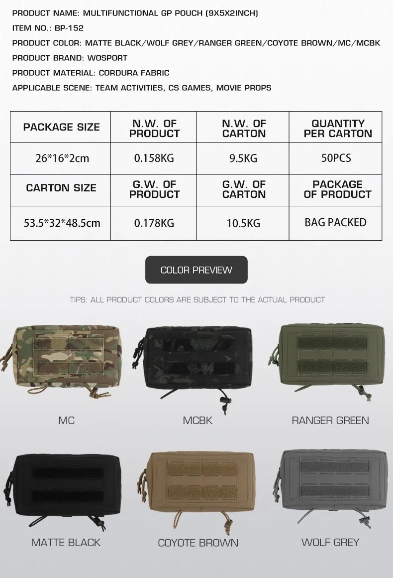 Panel frontal con sistema MOLLE para accesorios