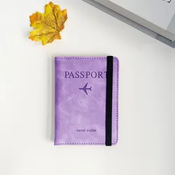 Porta pasaportes RFID de cuero PU, funda bloqueadora y organizadora