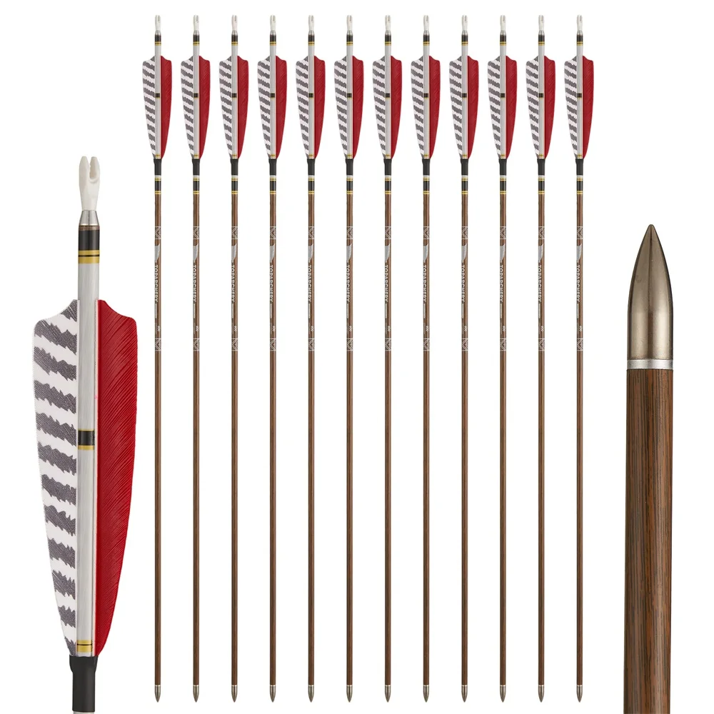 Flechas carbono puro 32» pluma pavo, 100 granos, spine 300-600 para arco - imagen 4