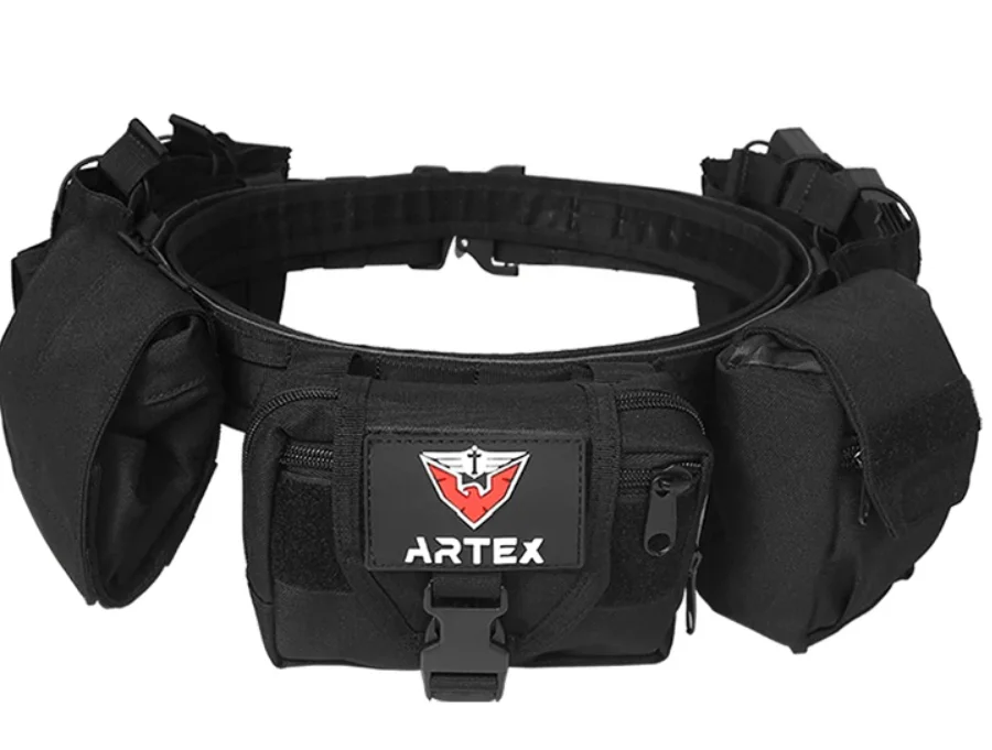 Cinturón táctico nylon para airsoft de combate con bolsa cargadores