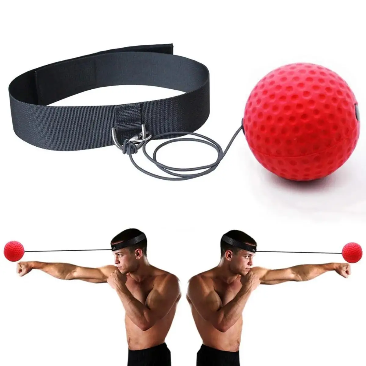 Pelota reflex de boxeo con banda para cabeza