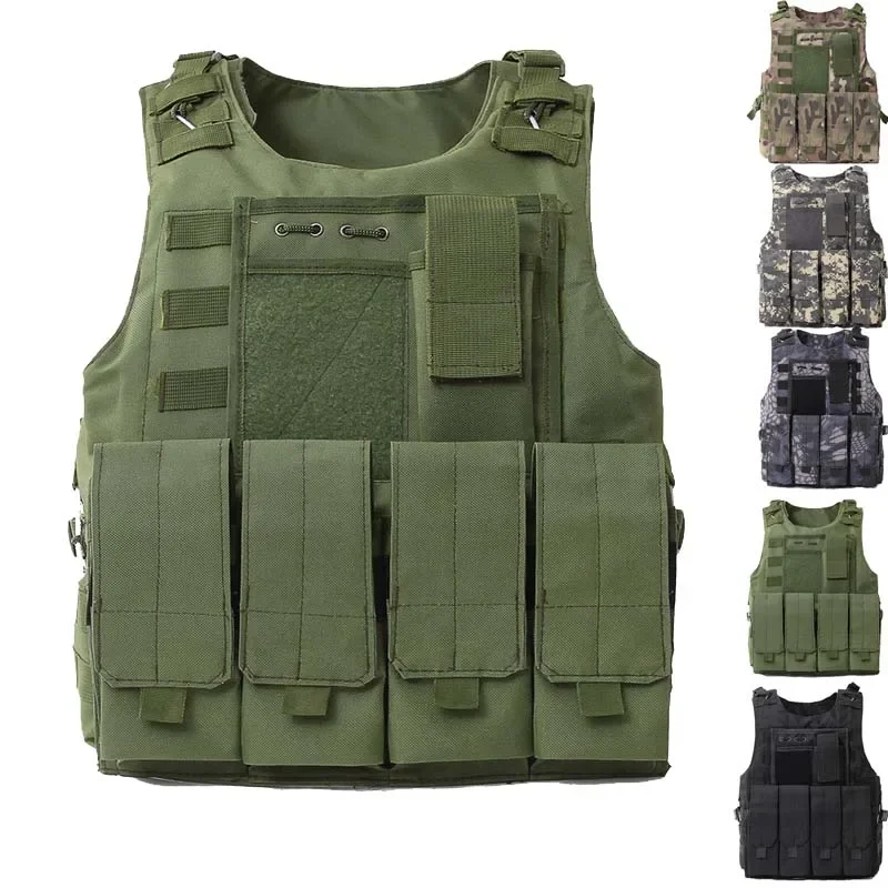 Chaleco táctico con sistema MOLLE y configuración modular