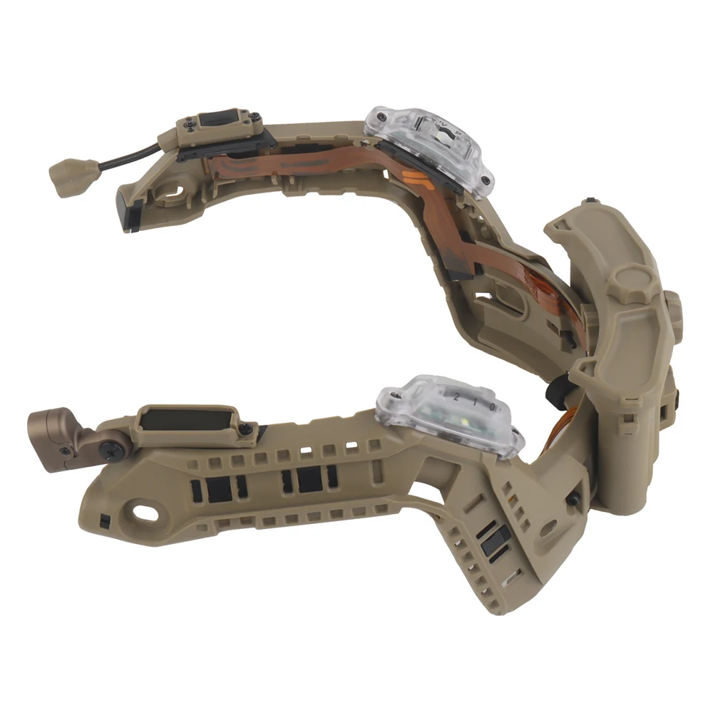 Sistema de rieles tácticos modular para casco Airsoft con linterna LED