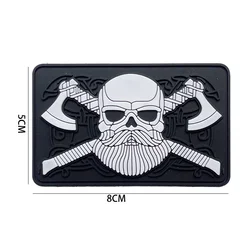 Parche táctico vikingo con doble hacha bordada, para coser