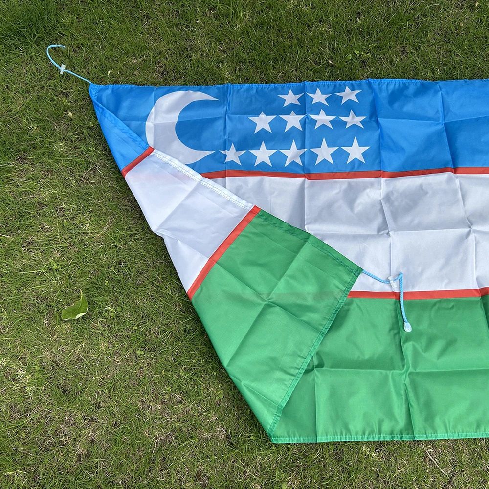 Bandera de Uzbekistán tipo chal en poliéster para interior y exterior - imagen 4