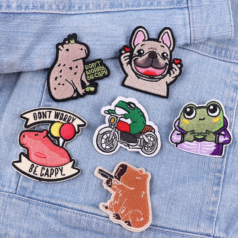 Parche bordado termoadhesivo rana y gato – Infantil para coser o planchar - imagen 3