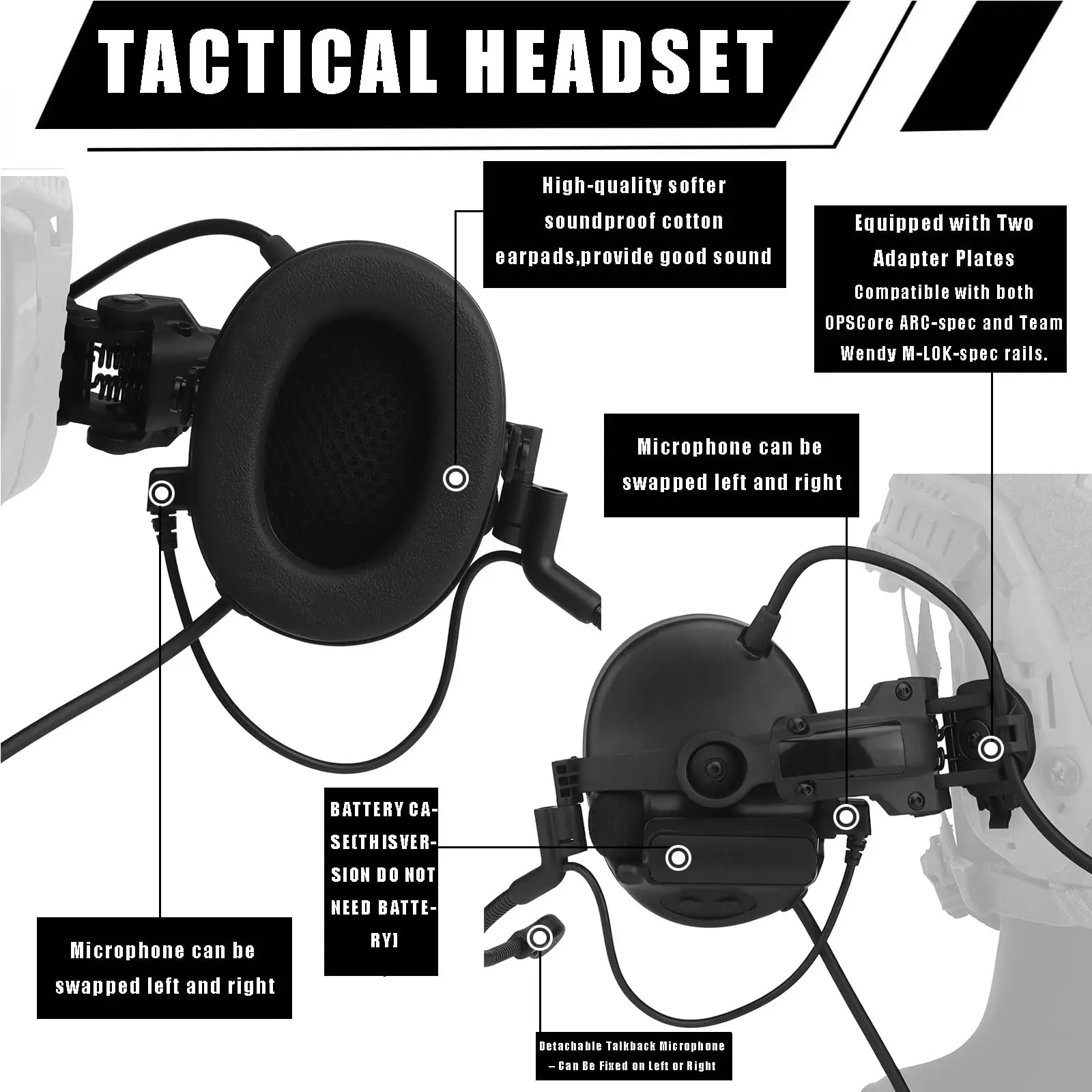 Casco táctico airsoft rápido con comunicaciones y gafas NVG - imagen 2