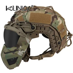 Máscara airsoft táctica 3 en 1 protección media cara con gafas