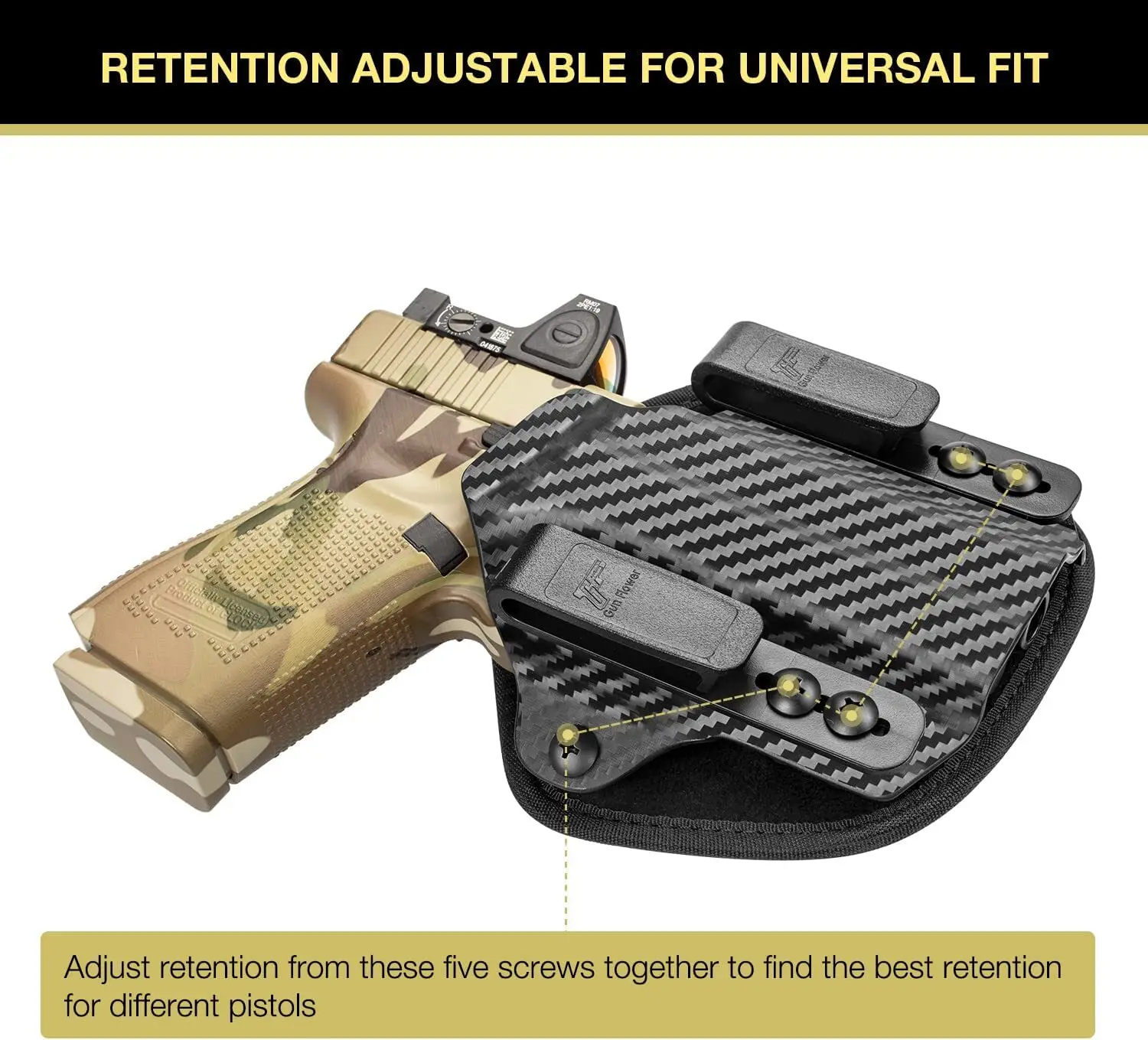 Funda kydex táctica universal para transporte oculto con nylon - imagen 2