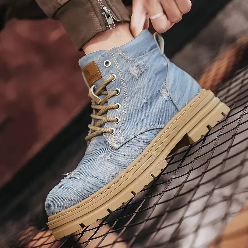 Botines de mezclilla estilo británico – Hombre trabajo casual - imagen 5