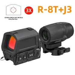 Mira Holográfica Táctica R-8T+J3 con Aumentador 3X NV para Rifle
