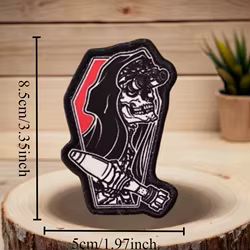Parche táctico calavera V2 con velcro para mochila y uniforme