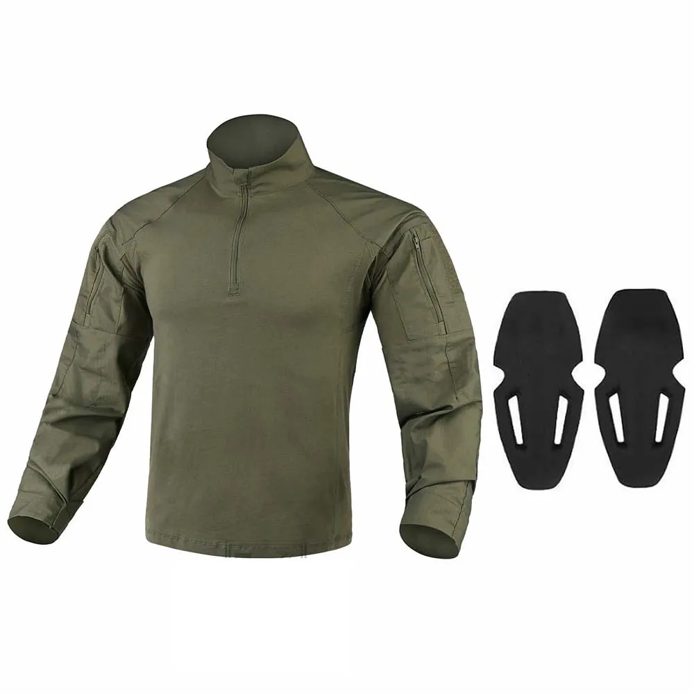 G4 Camiseta táctica de manga larga con coderas y cremallera YKK - imagen 4