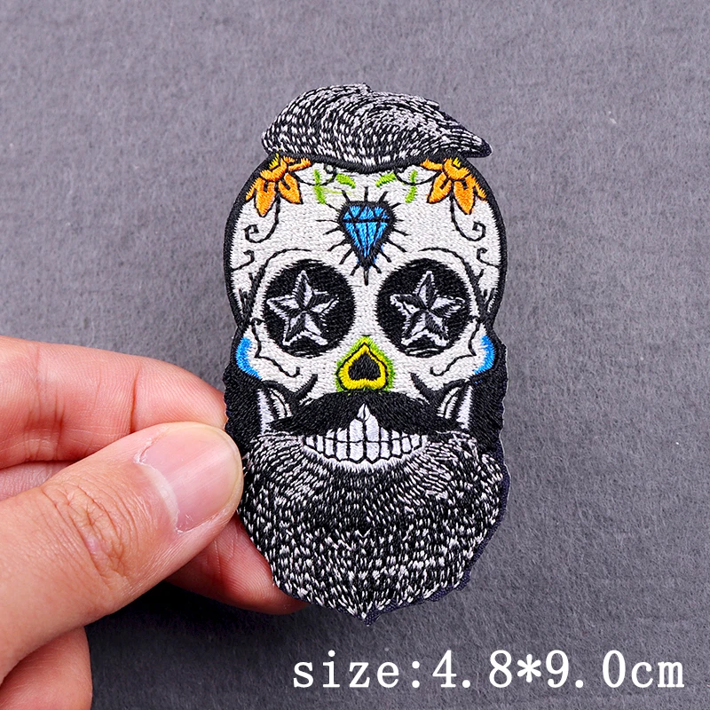 Parche bordado calavera Grim Reaper táctico termoadhesivo - imagen 2